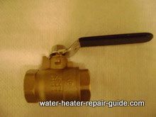 ball valve used to flush water heater